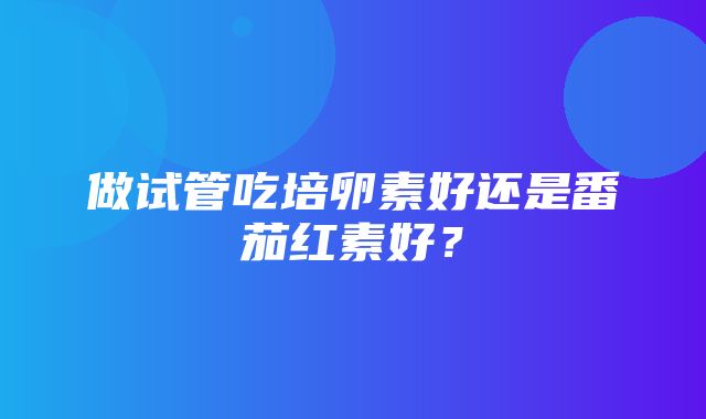 做试管吃培卵素好还是番茄红素好？