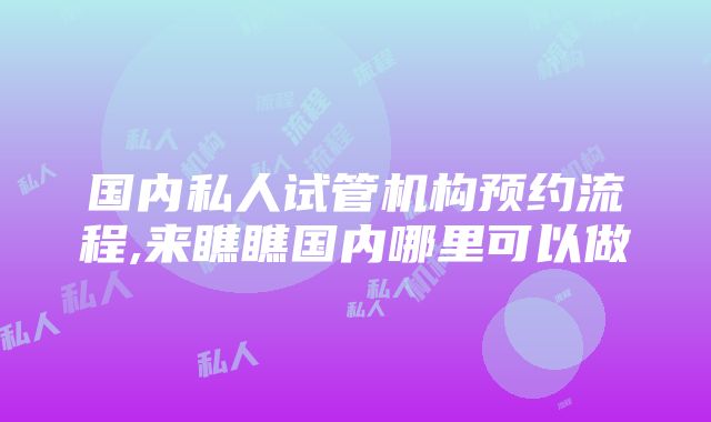 国内私人试管机构预约流程,来瞧瞧国内哪里可以做