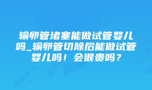 输卵管堵塞能做试管婴儿吗_输卵管切除后能做试管婴儿吗！会很贵吗？