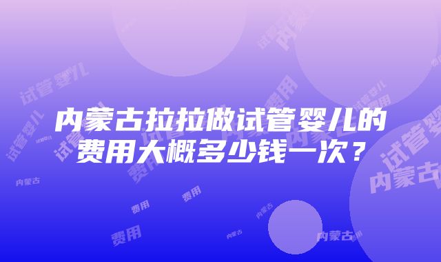 内蒙古拉拉做试管婴儿的费用大概多少钱一次？