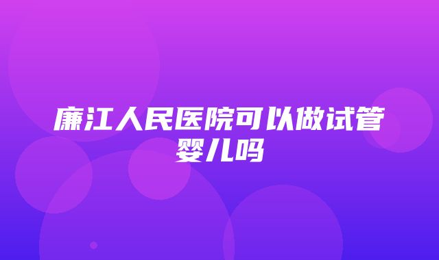 廉江人民医院可以做试管婴儿吗