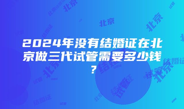 2024年没有结婚证在北京做三代试管需要多少钱？