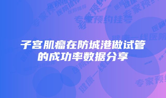 子宫肌瘤在防城港做试管的成功率数据分享