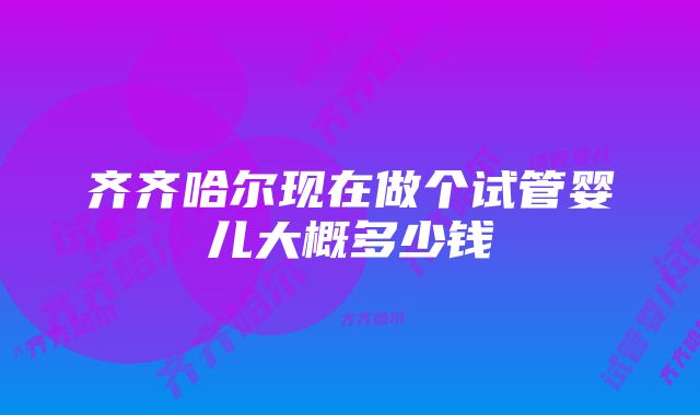 齐齐哈尔现在做个试管婴儿大概多少钱