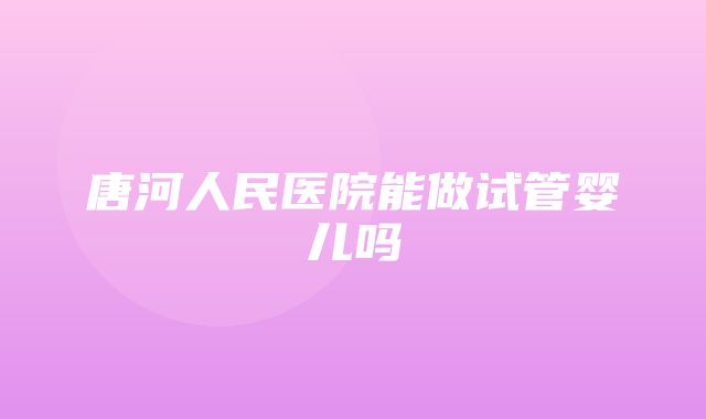 唐河人民医院能做试管婴儿吗