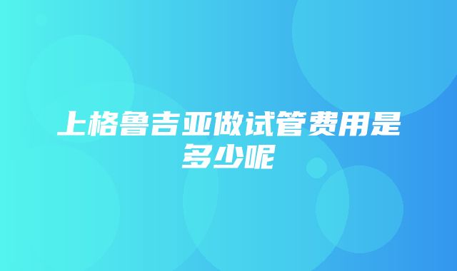 上格鲁吉亚做试管费用是多少呢