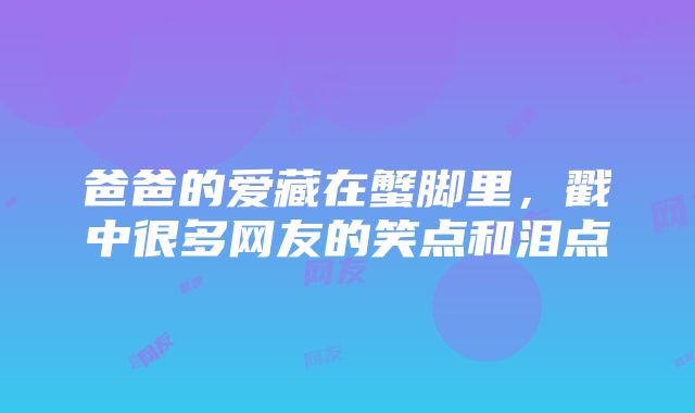 爸爸的爱藏在蟹脚里，戳中很多网友的笑点和泪点