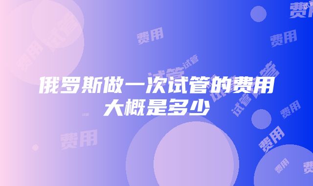 俄罗斯做一次试管的费用大概是多少