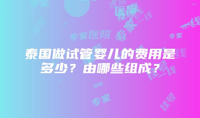 泰国做试管婴儿的费用是多少？由哪些组成？