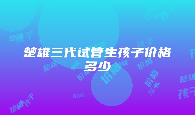 楚雄三代试管生孩子价格多少