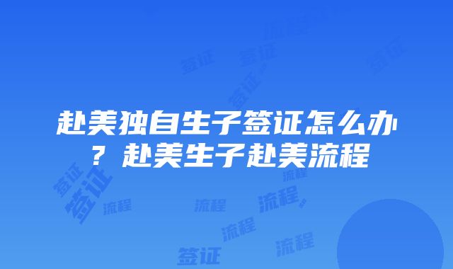 赴美独自生子签证怎么办？赴美生子赴美流程