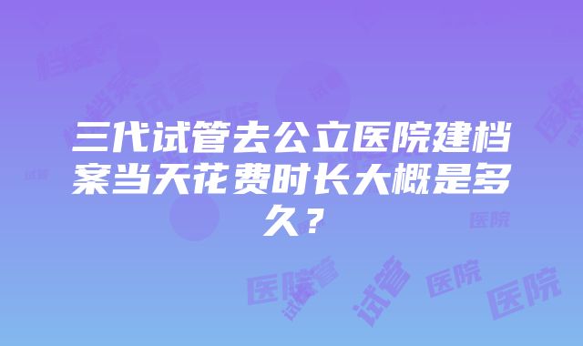 三代试管去公立医院建档案当天花费时长大概是多久？