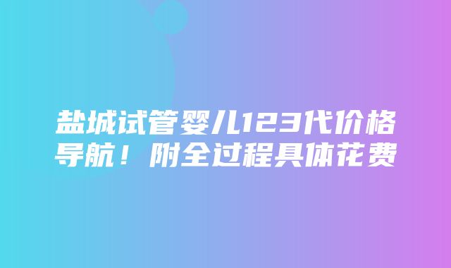 盐城试管婴儿123代价格导航！附全过程具体花费