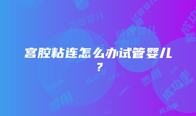 宫腔粘连怎么办试管婴儿？