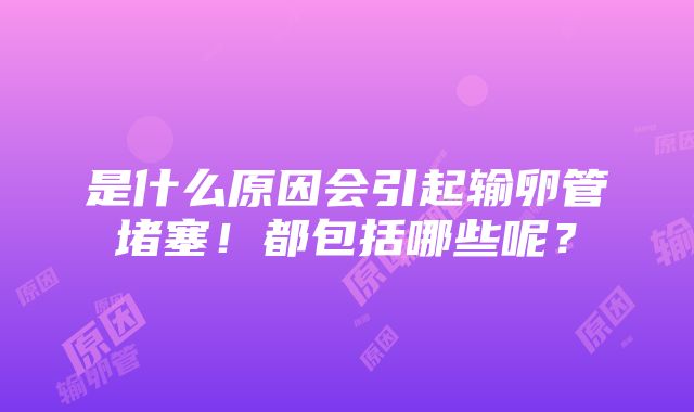 是什么原因会引起输卵管堵塞！都包括哪些呢？