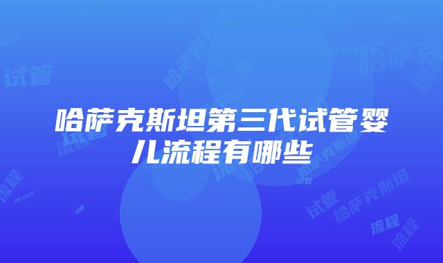 哈萨克斯坦第三代试管婴儿流程有哪些