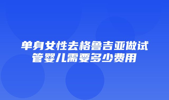 单身女性去格鲁吉亚做试管婴儿需要多少费用