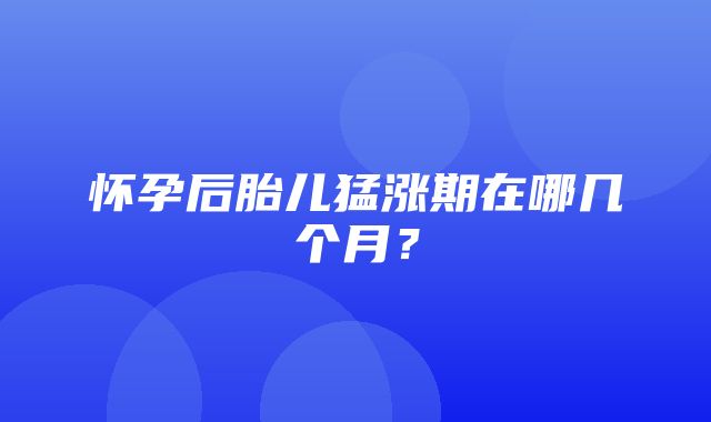 怀孕后胎儿猛涨期在哪几个月？