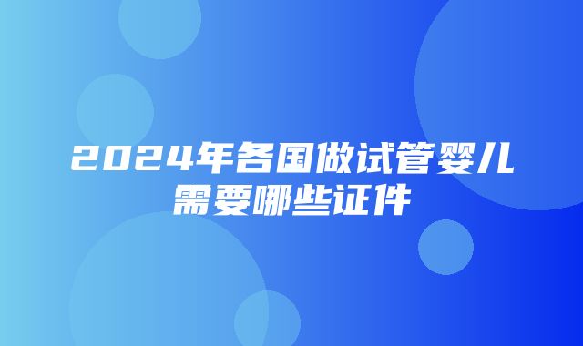 2024年各国做试管婴儿需要哪些证件