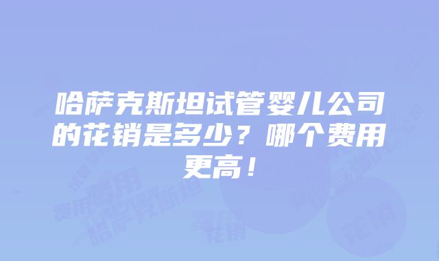 哈萨克斯坦试管婴儿公司的花销是多少？哪个费用更高！