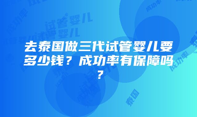 去泰国做三代试管婴儿要多少钱？成功率有保障吗？