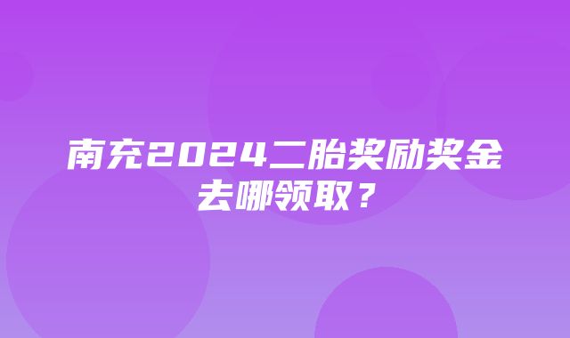 南充2024二胎奖励奖金去哪领取？