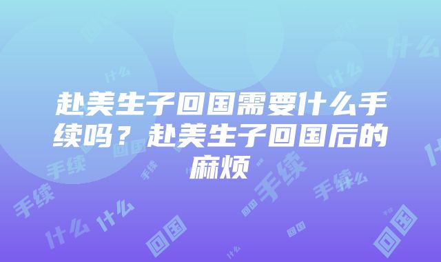 赴美生子回国需要什么手续吗？赴美生子回国后的麻烦