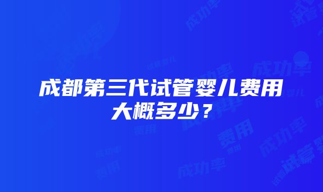 成都第三代试管婴儿费用大概多少？