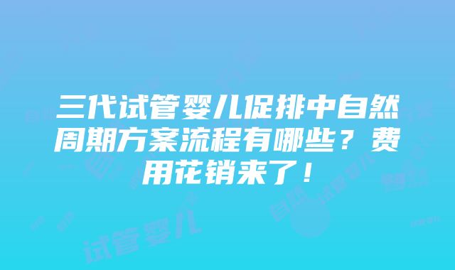 三代试管婴儿促排中自然周期方案流程有哪些？费用花销来了！