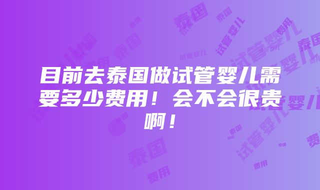 目前去泰国做试管婴儿需要多少费用！会不会很贵啊！