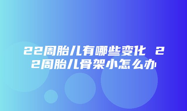 22周胎儿有哪些变化 22周胎儿骨架小怎么办