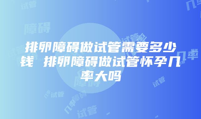 排卵障碍做试管需要多少钱 排卵障碍做试管怀孕几率大吗