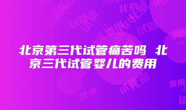 北京第三代试管痛苦吗 北京三代试管婴儿的费用