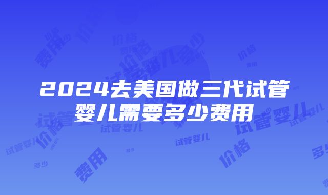 2024去美国做三代试管婴儿需要多少费用