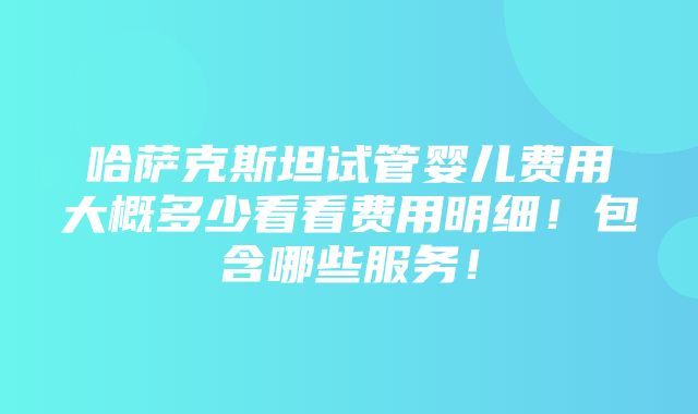 哈萨克斯坦试管婴儿费用大概多少看看费用明细！包含哪些服务！