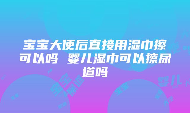 宝宝大便后直接用湿巾擦可以吗 婴儿湿巾可以擦尿道吗