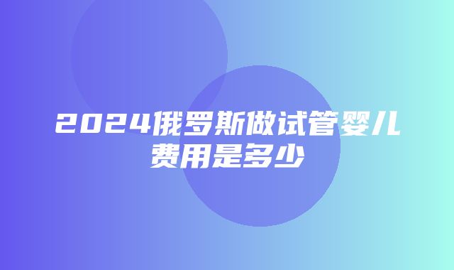 2024俄罗斯做试管婴儿费用是多少