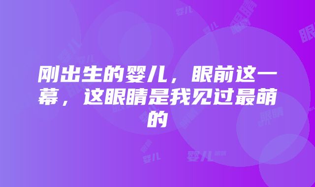 刚出生的婴儿，眼前这一幕，这眼睛是我见过最萌的