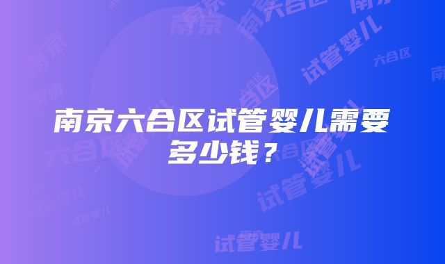 南京六合区试管婴儿需要多少钱？