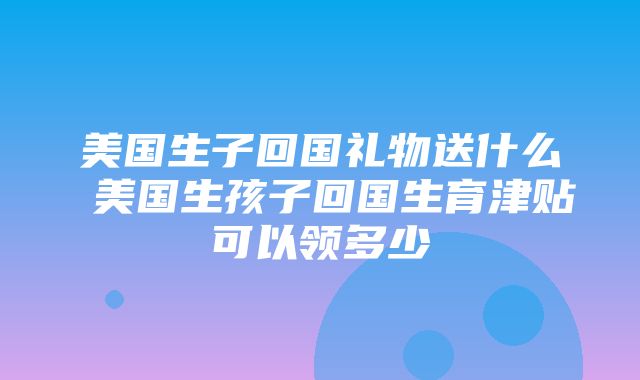 美国生子回国礼物送什么 美国生孩子回国生育津贴可以领多少