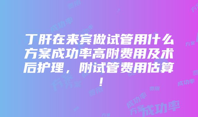 丁肝在来宾做试管用什么方案成功率高附费用及术后护理，附试管费用估算！