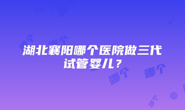 湖北襄阳哪个医院做三代试管婴儿？