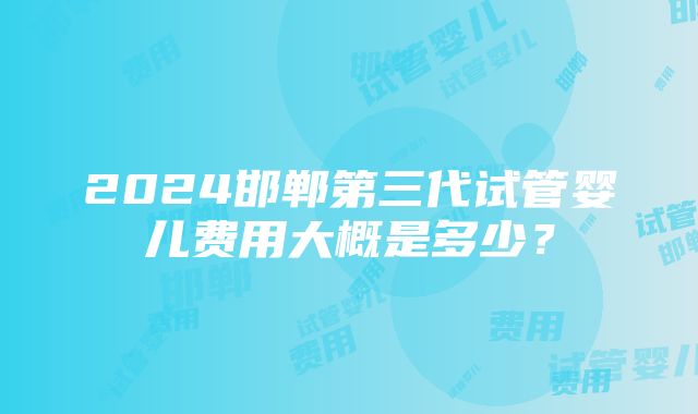 2024邯郸第三代试管婴儿费用大概是多少？