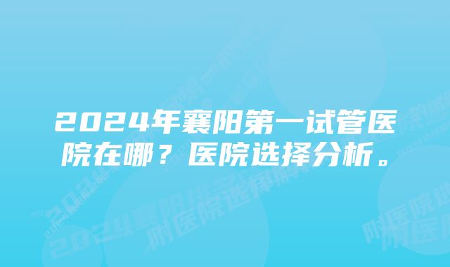 2024年襄阳第一试管医院在哪？医院选择分析。