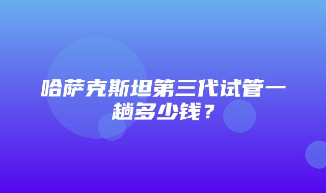 哈萨克斯坦第三代试管一趟多少钱？