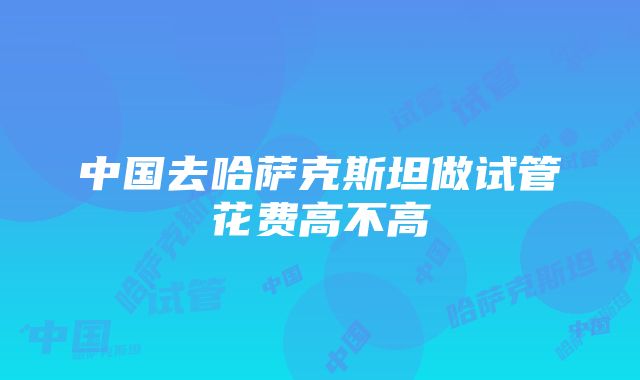 中国去哈萨克斯坦做试管花费高不高