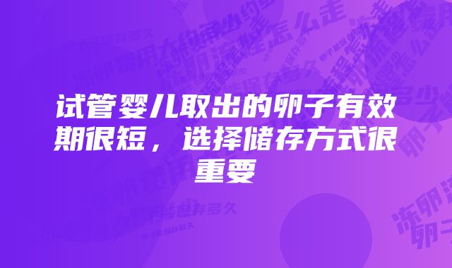 试管婴儿取出的卵子有效期很短，选择储存方式很重要