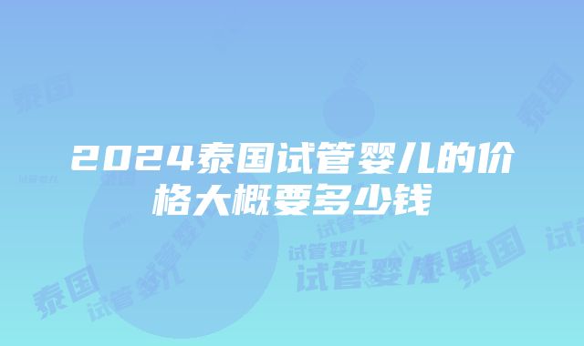 2024泰国试管婴儿的价格大概要多少钱