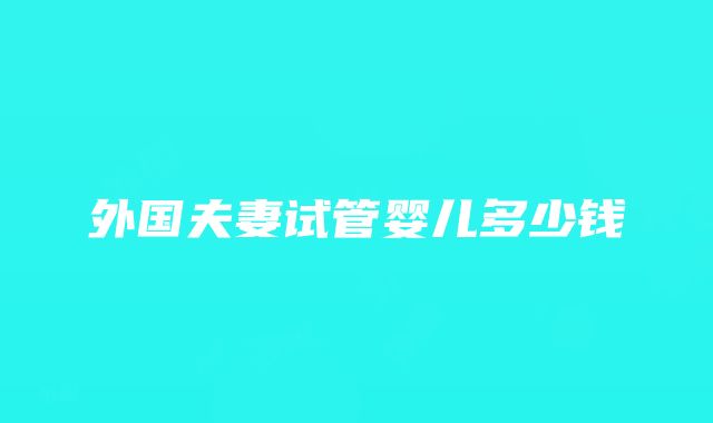 外国夫妻试管婴儿多少钱