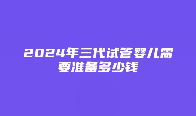 2024年三代试管婴儿需要准备多少钱